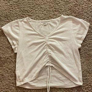 White Adjustable Cropped Shirt